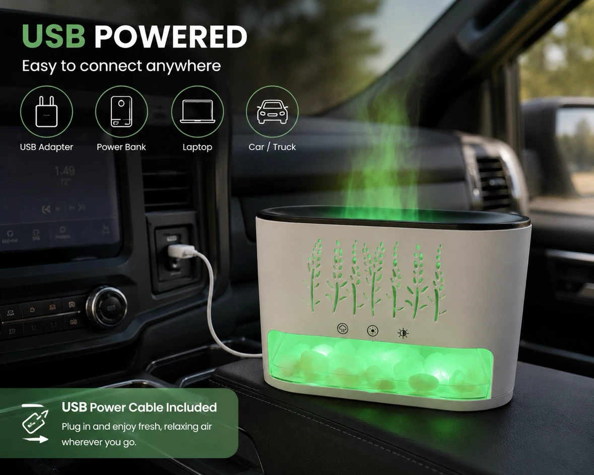 🏈 New USB Powered Aromatherapy Diffuser with Colourful Lights - photo 2