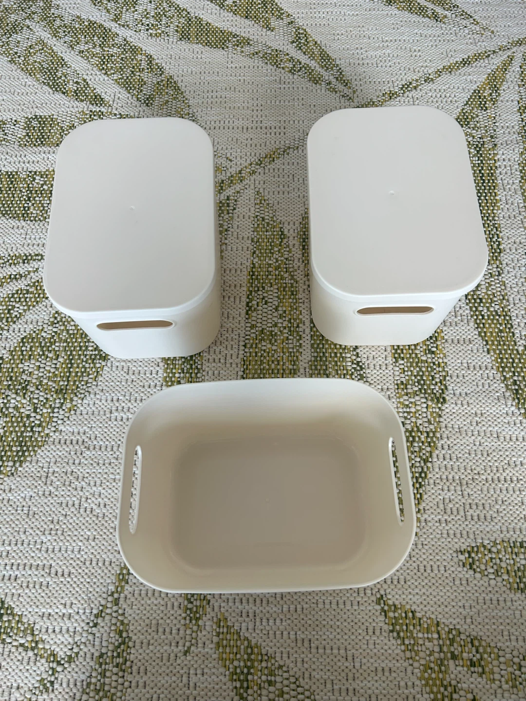 Set of 3 White Storage Bins with Lids - photo 4