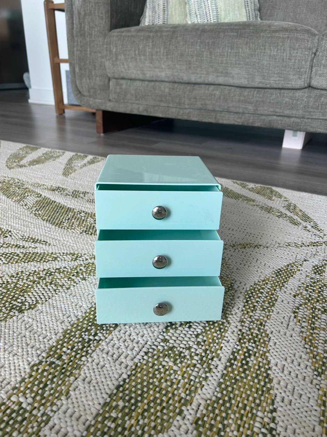 Light Blue 3-Drawer Desktop Organizer