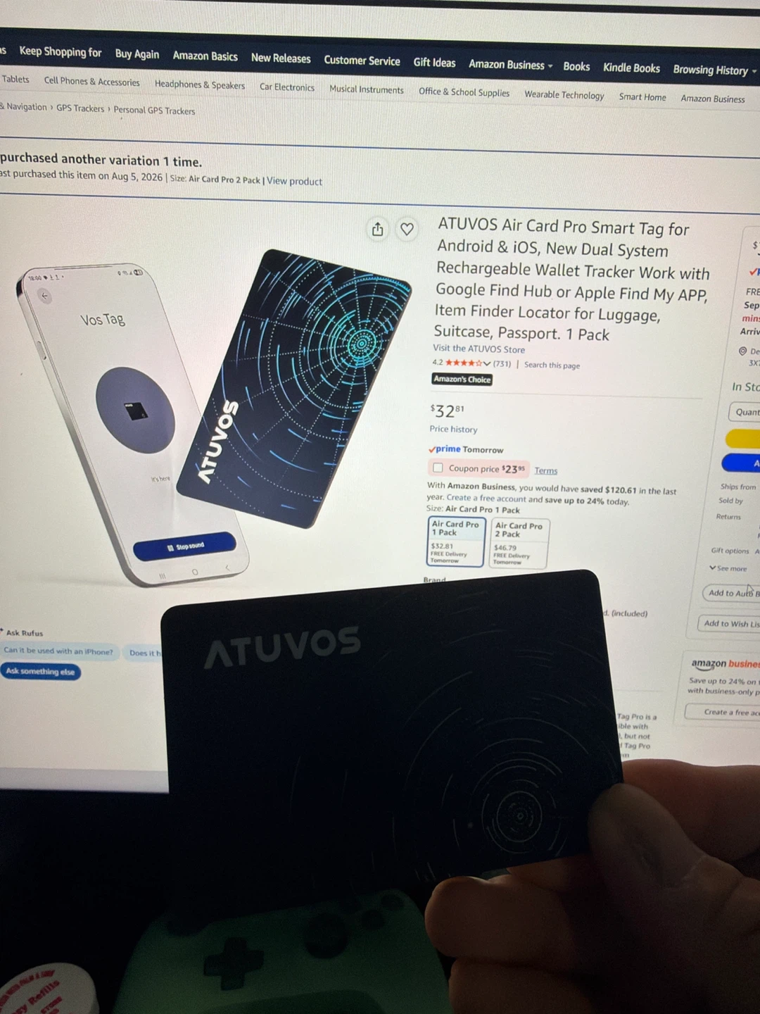 ATUVOS Air Card Pro Smart Tag