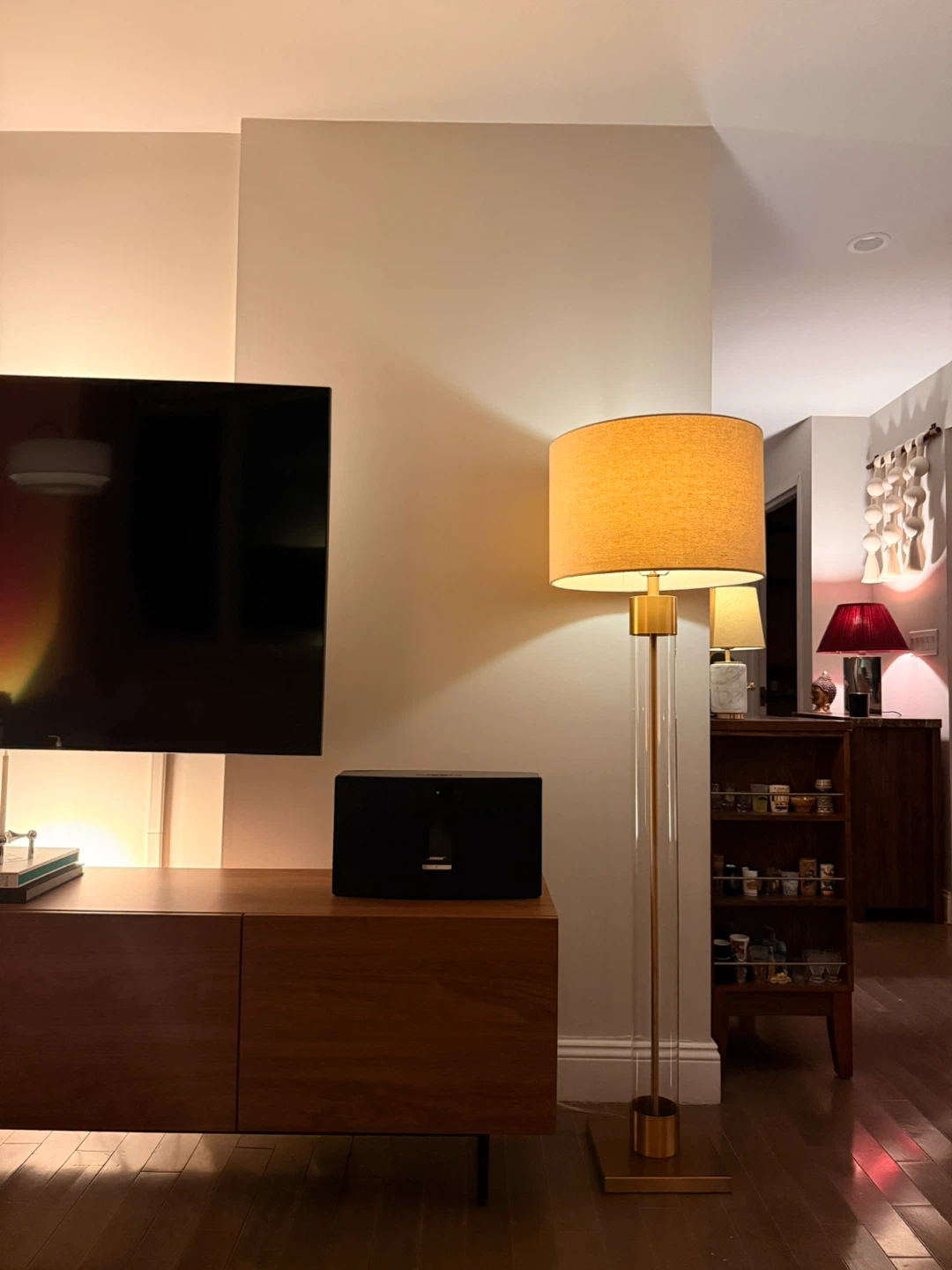 West Elm Modern Gold and Clear Floor Lamp - photo 2