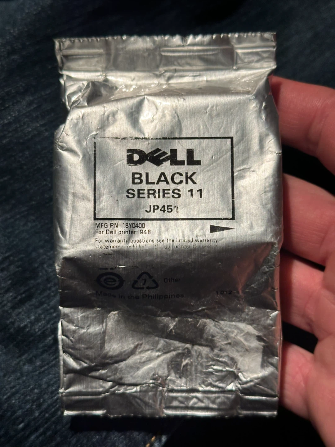 New Sealed Dell Series 11 Black Ink Cartridge JP451