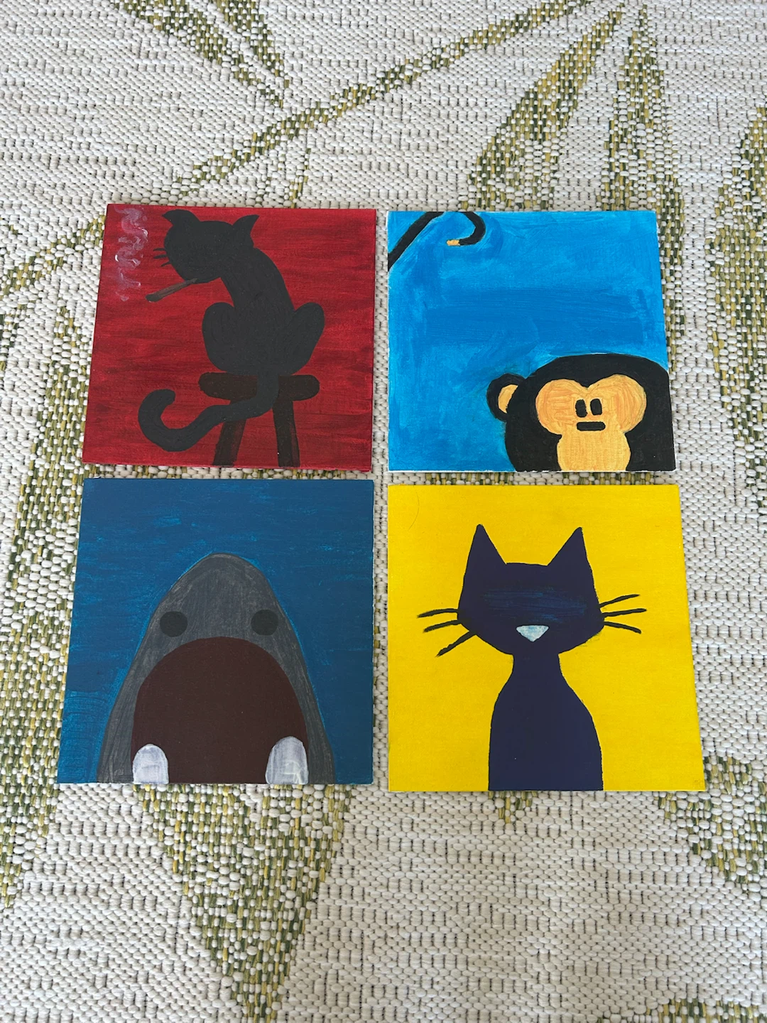 Set of 4 Hand-Painted Mini Canvases - photo 2