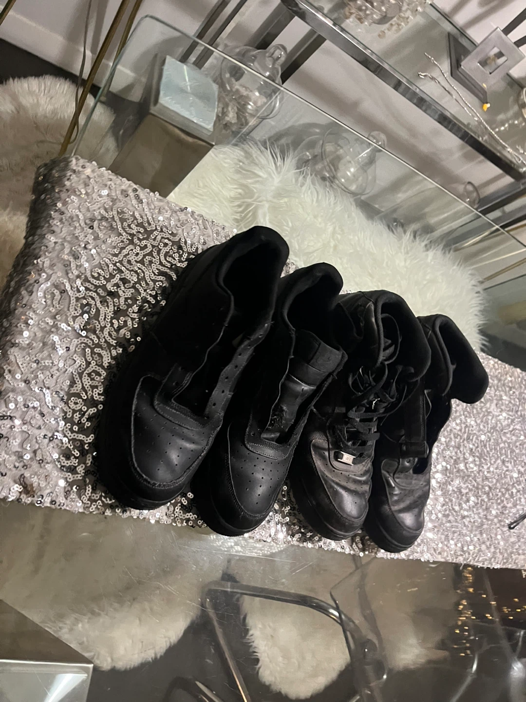 Black Nike Air Force 1 Sneakers size 13 10$ each pair - photo 3
