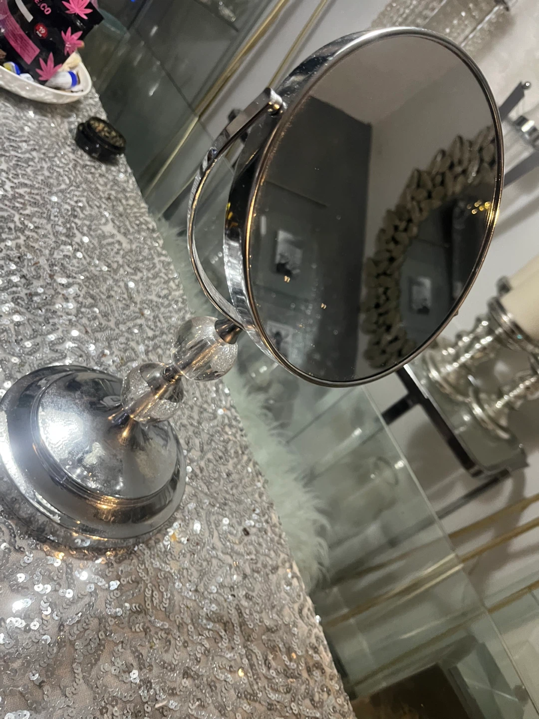 Silver Tabletop Vanity Mirror - photo 2