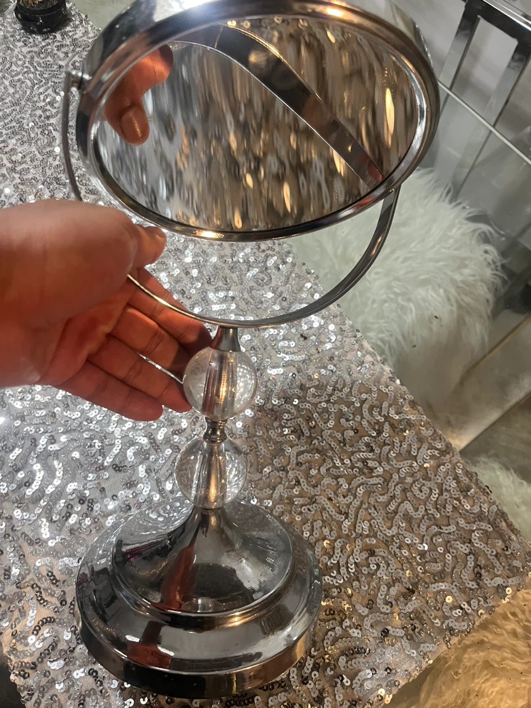 Silver Tabletop Vanity Mirror - photo 4