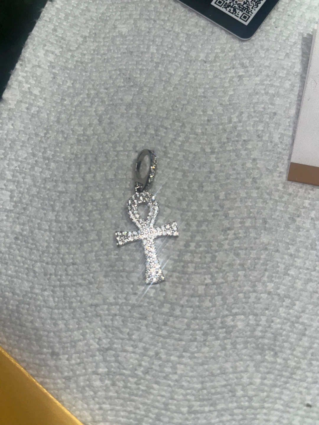GRA Moissanite Ankh Pendant 925 sterling silver - photo 2