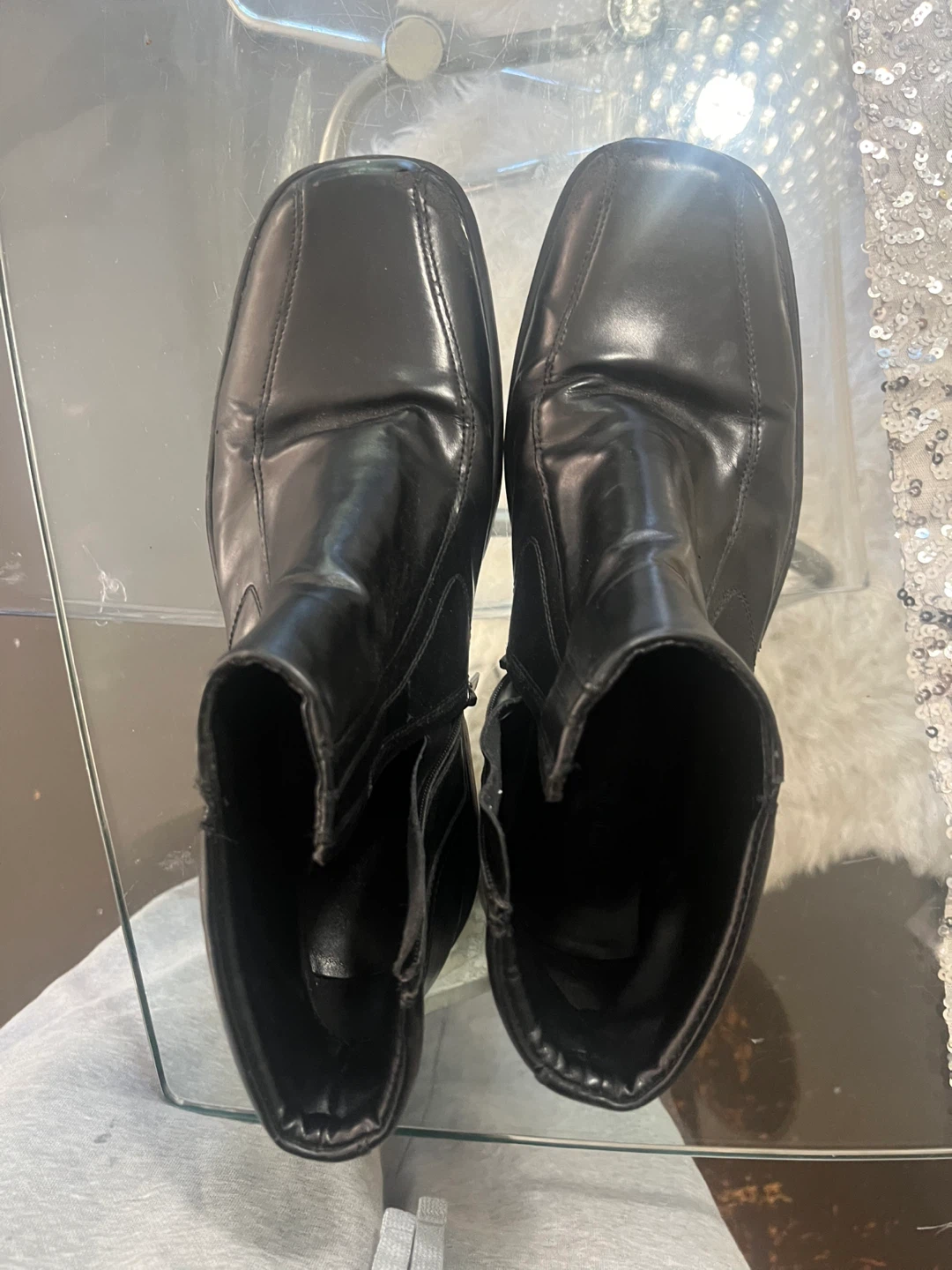 Aldo Men's Black Leather Ankle Boots size 12