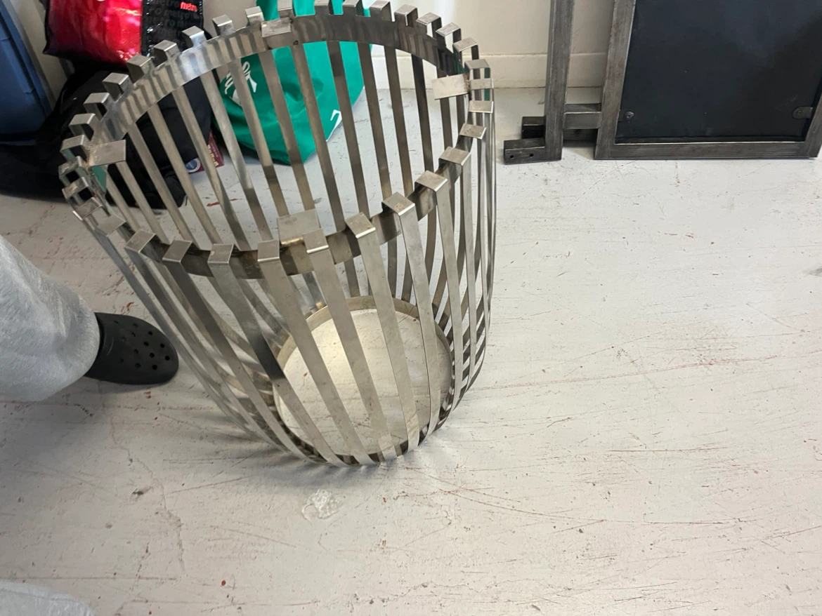 Modern Metal Slatted Basket - photo 4