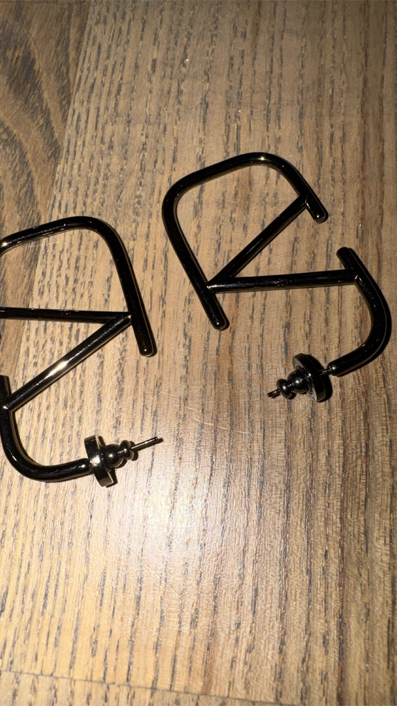 Valentino black VLogo Hoop Earrings - photo 4
