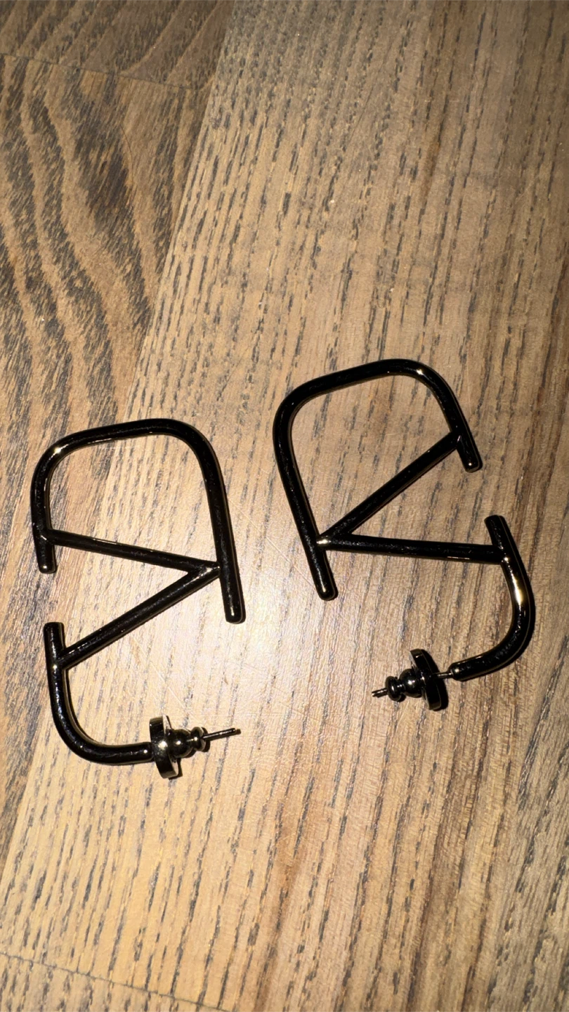 Valentino black VLogo Hoop Earrings - photo 5