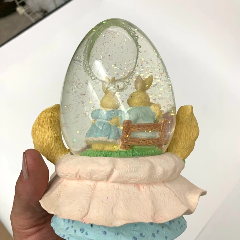 Easter Bunny Snow Globe Music Box - photo 5