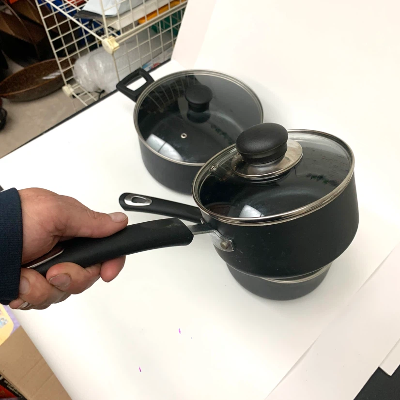 Set of 3 Non-Stick Cooking Pots with Lids - photo 2