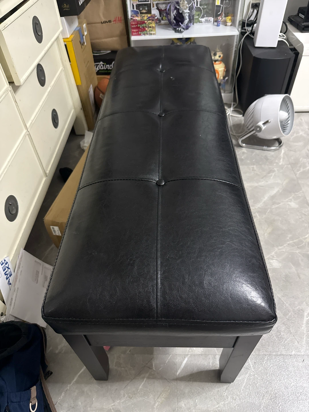 Black bench with storage - photo 2