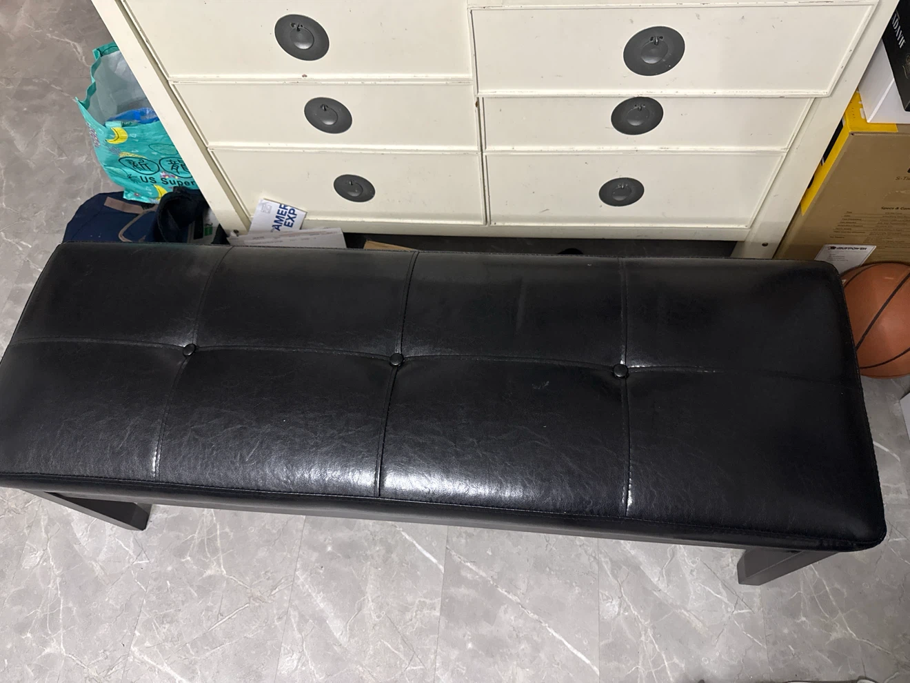 Black bench with storage - photo 3