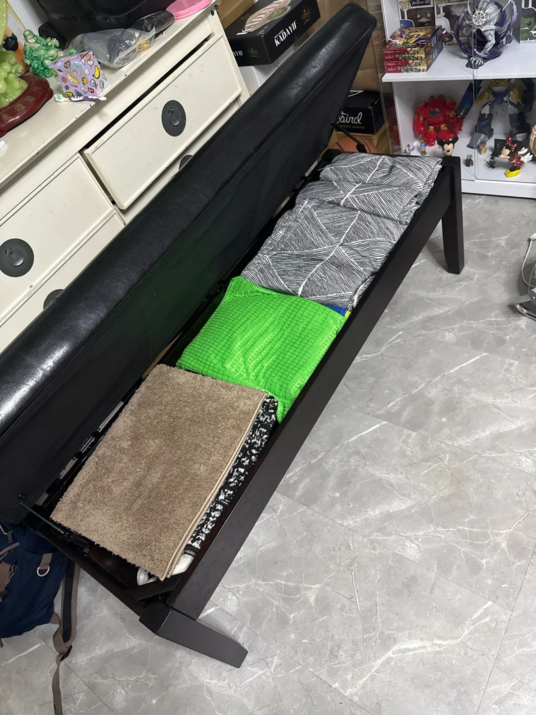 Black bench with storage - photo 4