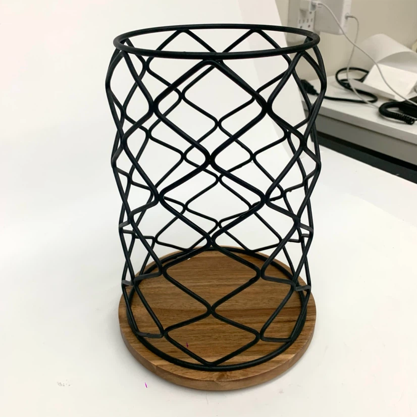 Metal Wire and Wood Storage Bin - photo 3