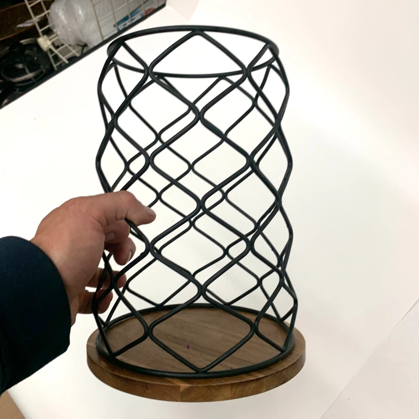 Metal Wire and Wood Storage Bin - photo 4