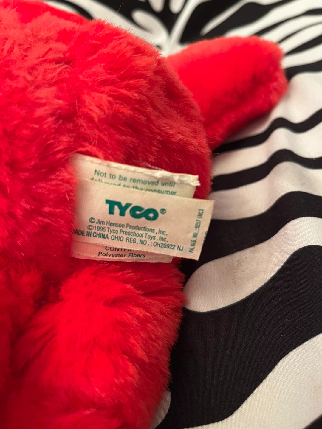 ♥️ Vintage 1995 Tickle Me Elmo Tyco Sesame Street plush toy ♥️ - photo 4