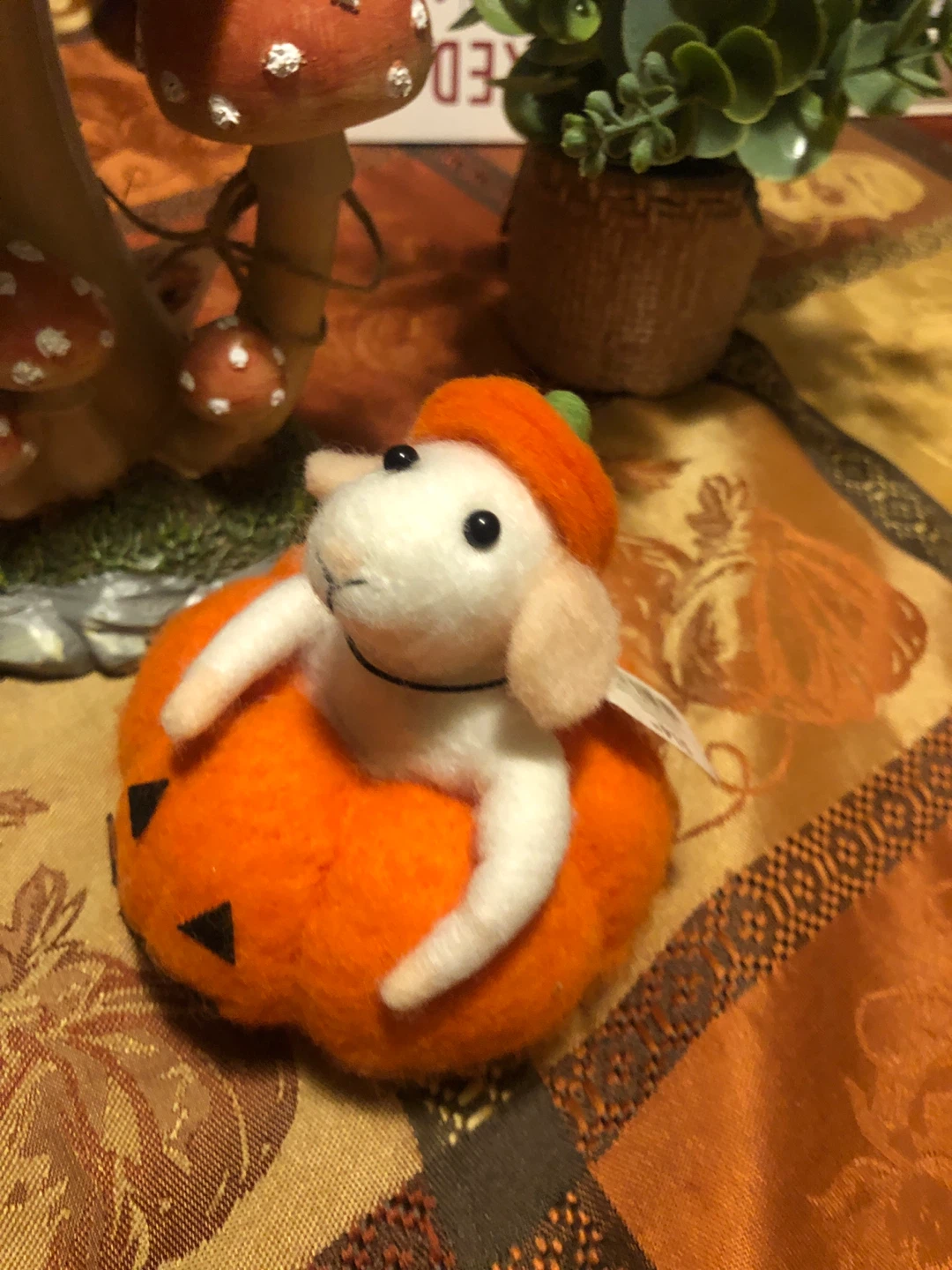 NEW Felt Mouse in Pumpkin Decoration - photo 2