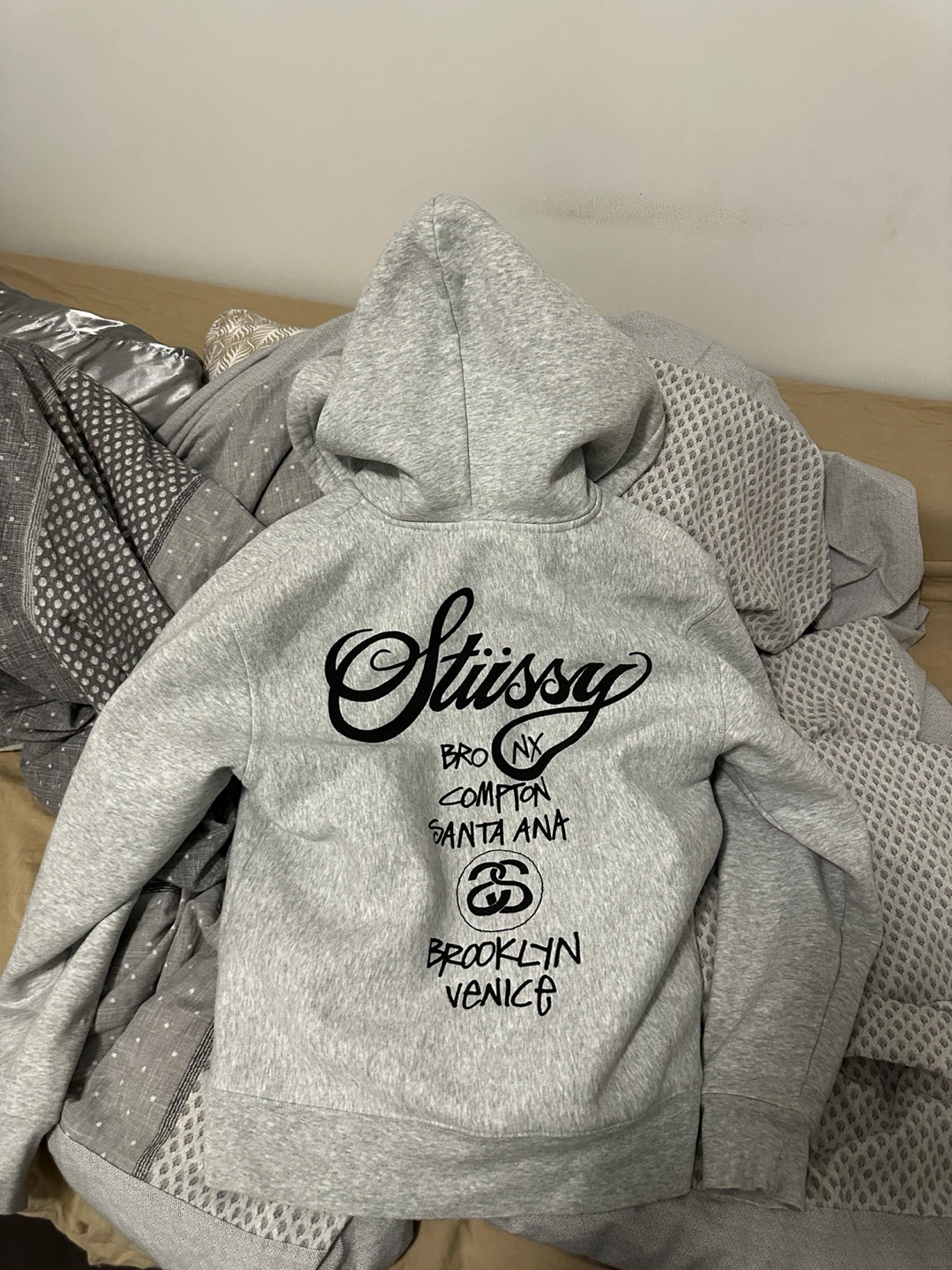 Stussy Grey Zip-Up Hoodie - photo 3