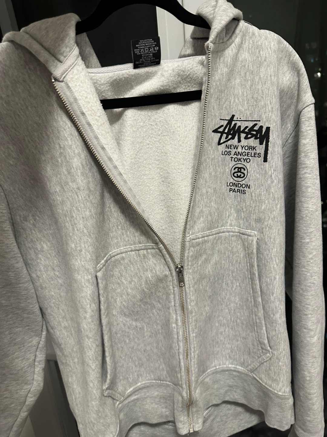 Stussy Grey Zip-Up Hoodie - photo 4