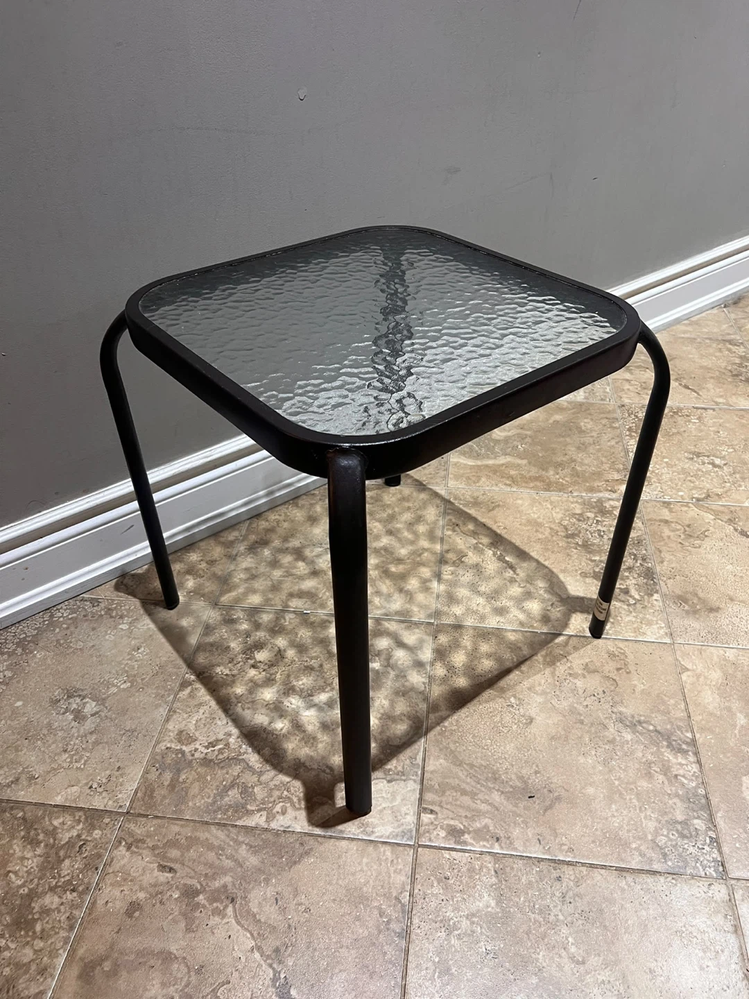 Small Glass Top Metal Table