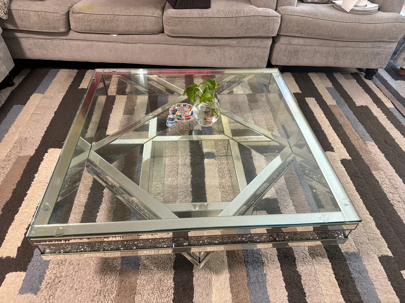 Mirrored Glass Coffee Table