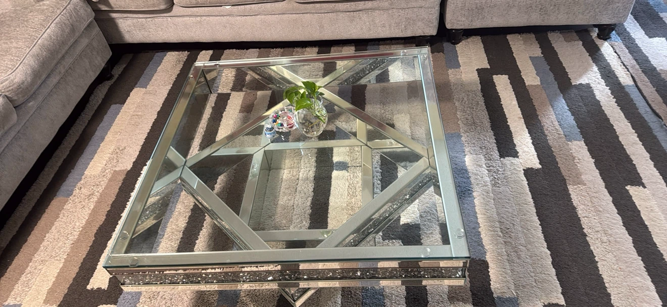 Mirrored Glass Coffee Table - photo 3