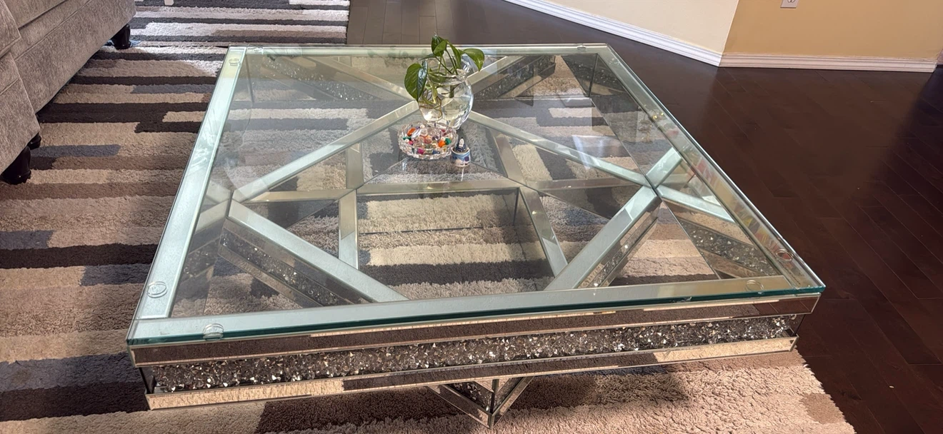 Mirrored Glass Coffee Table - photo 5