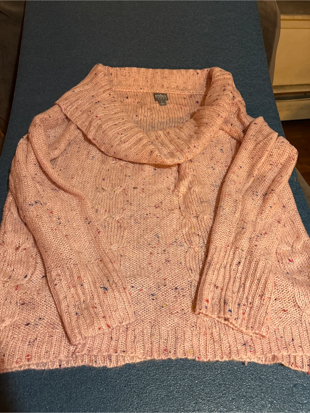 Soho Jeans Cowl Neck Speckled Sweater XL