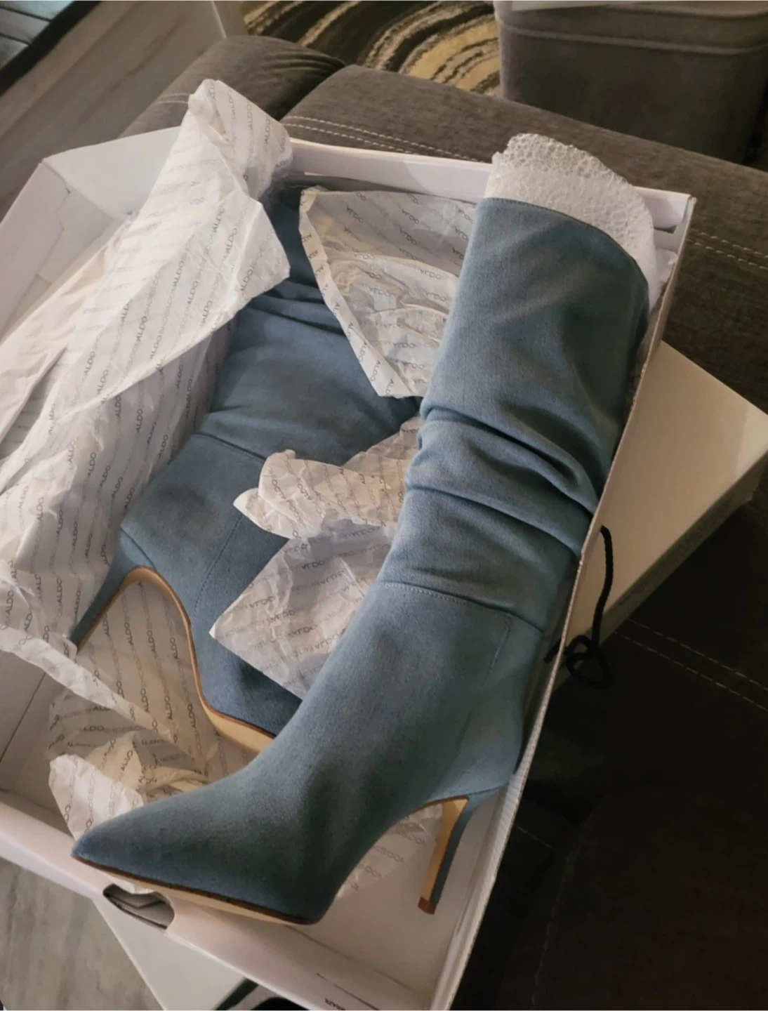 ALDO Denim Slouchy Stiletto Boots
