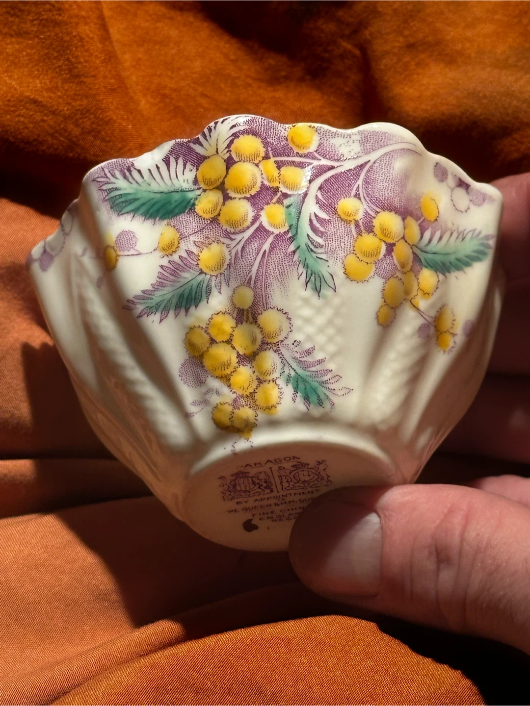 Paragon "Acacia" (Mimosa/Wattle) sugar bowl