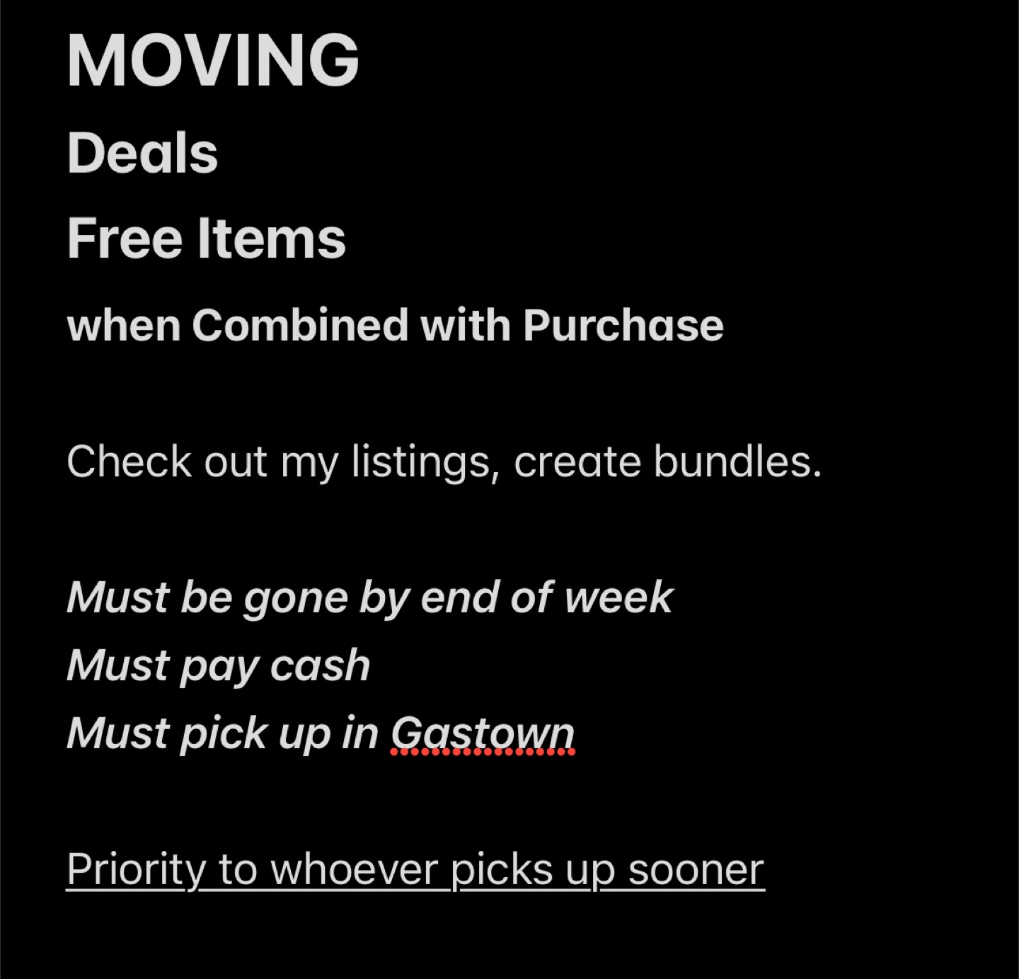 Moving Sale!! ✨