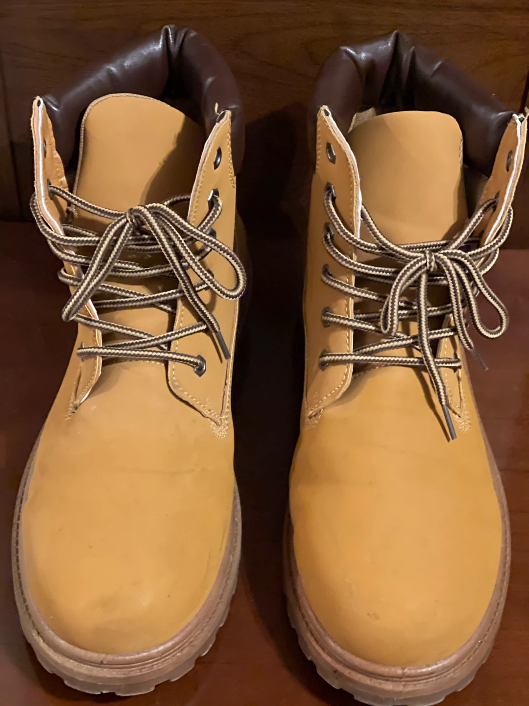 Tan Lace-Up Boots