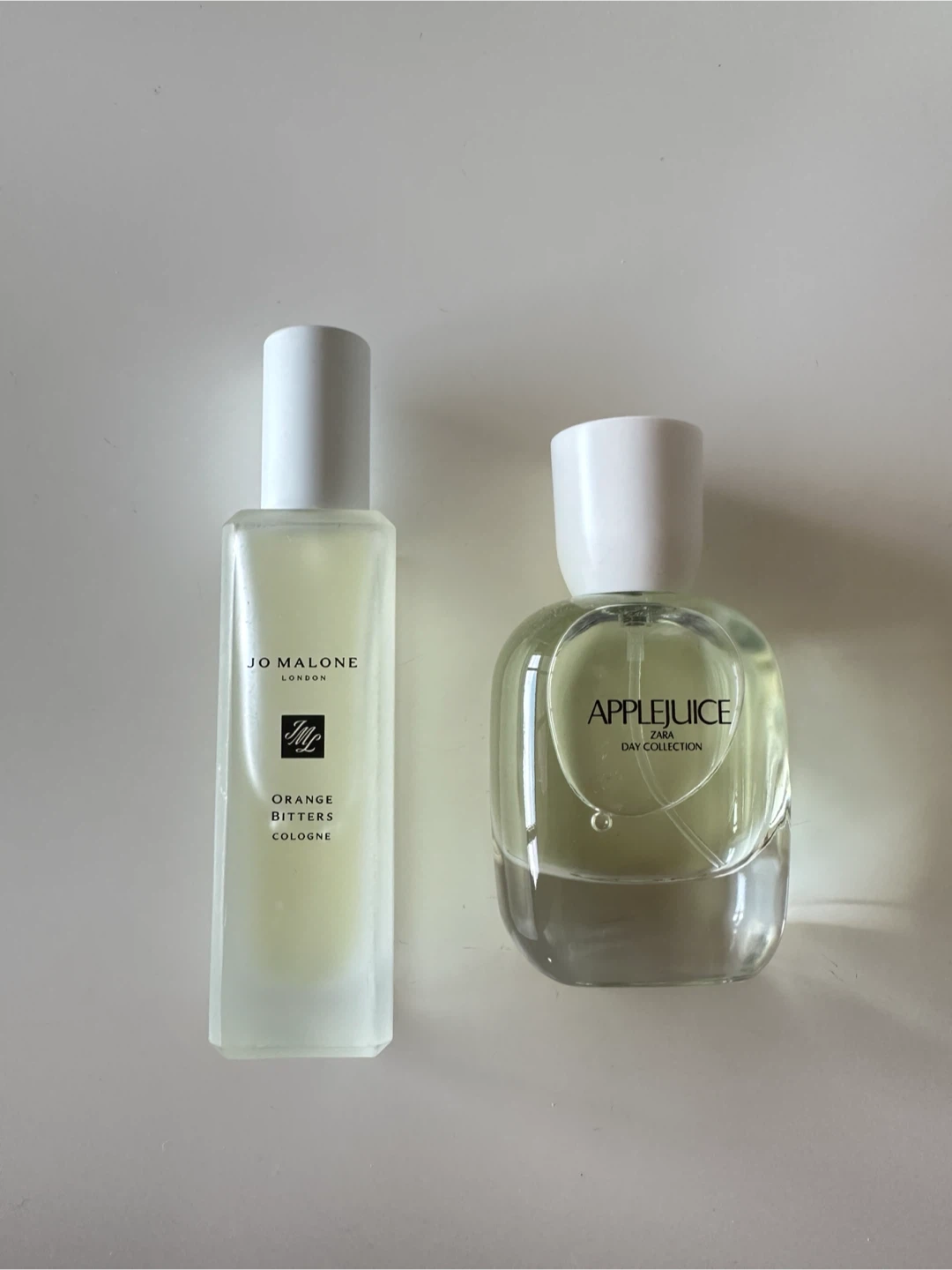 Jo Malone Orange Bitters and Zara Applejuice Cologne