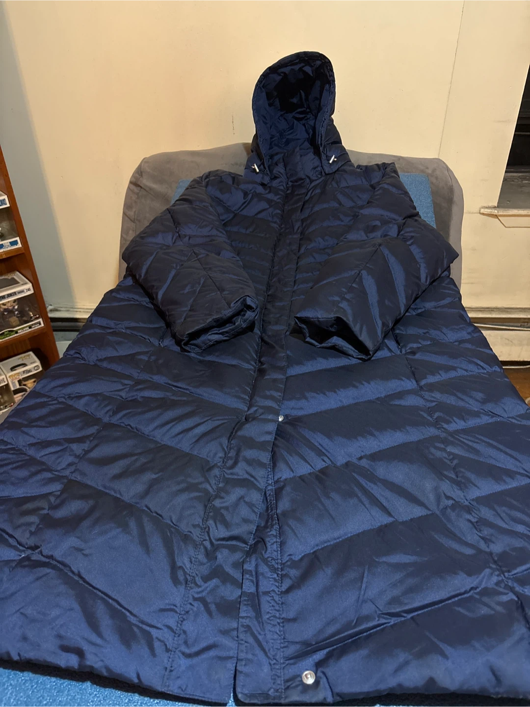 Lands' End Navy Puffer Coat