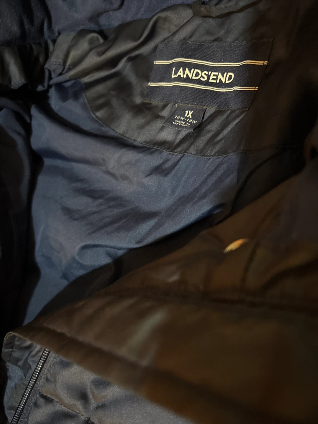 Lands' End Navy Puffer Coat - photo 2