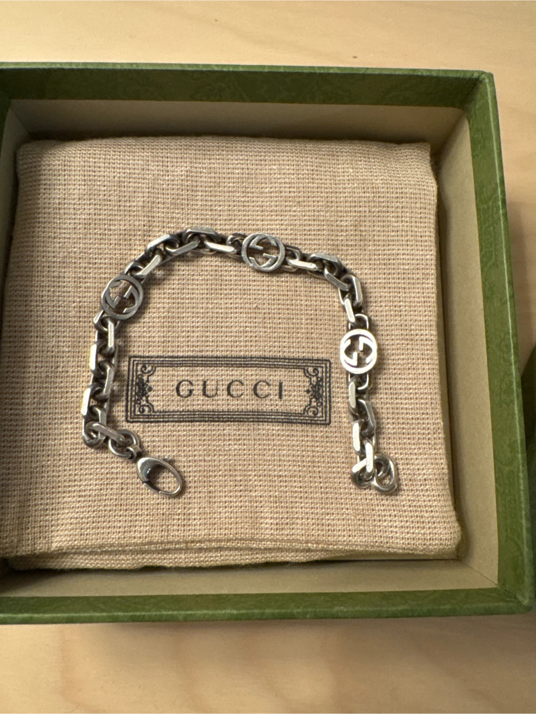 Gucci Interlocking G Silver Bracelet