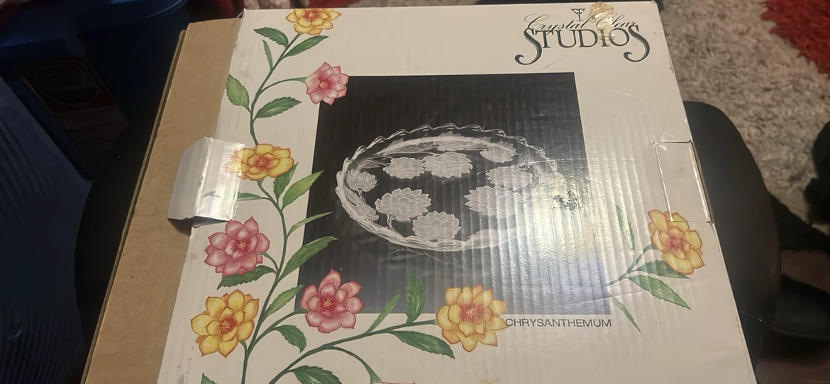 Crystal Clear Studios Chrysanthemum Serving Plate