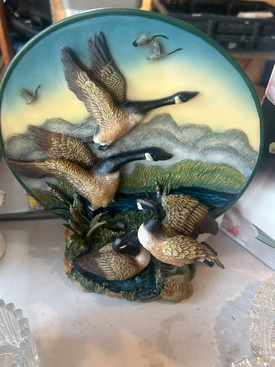 Canada Goose decorative figurine and wall plaque set