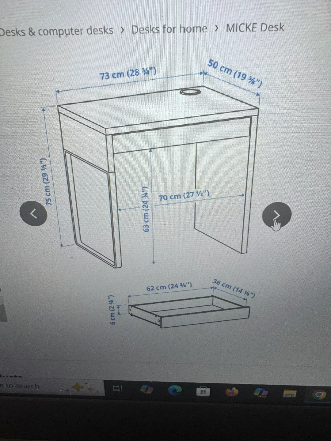 IKEA MICKE Desk in White - photo 4