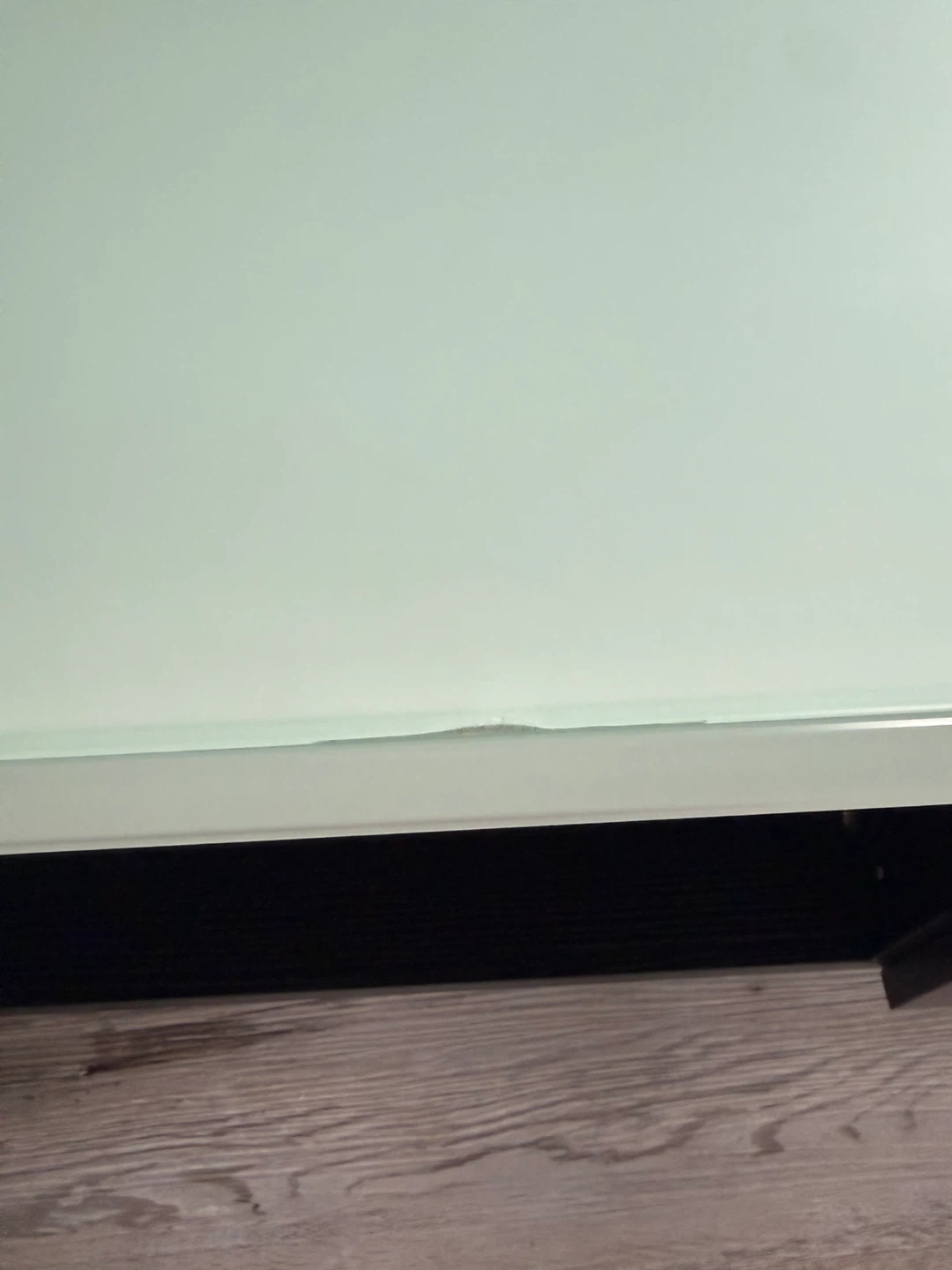 FS: Dark Wood TV Stand with Frosted Glass Top - photo 2