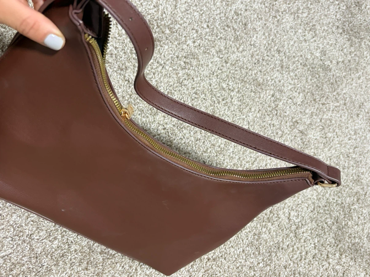 Brown Faux Leather Shoulder Bag - photo 2
