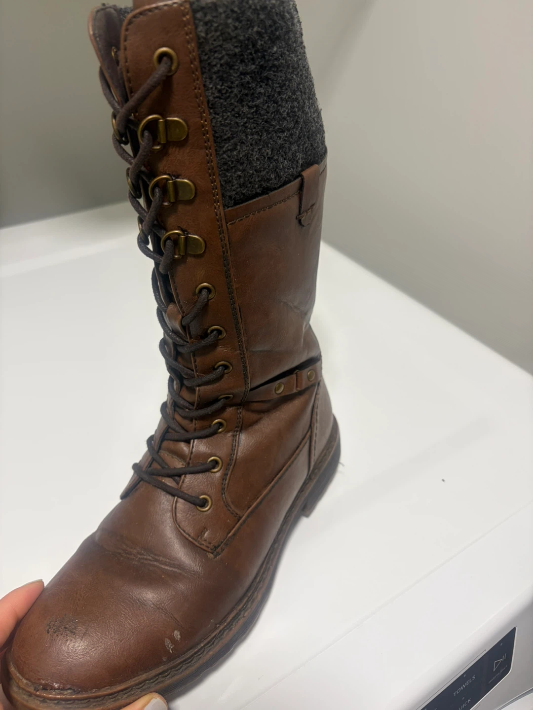 Brown Women's Lace-Up Boots