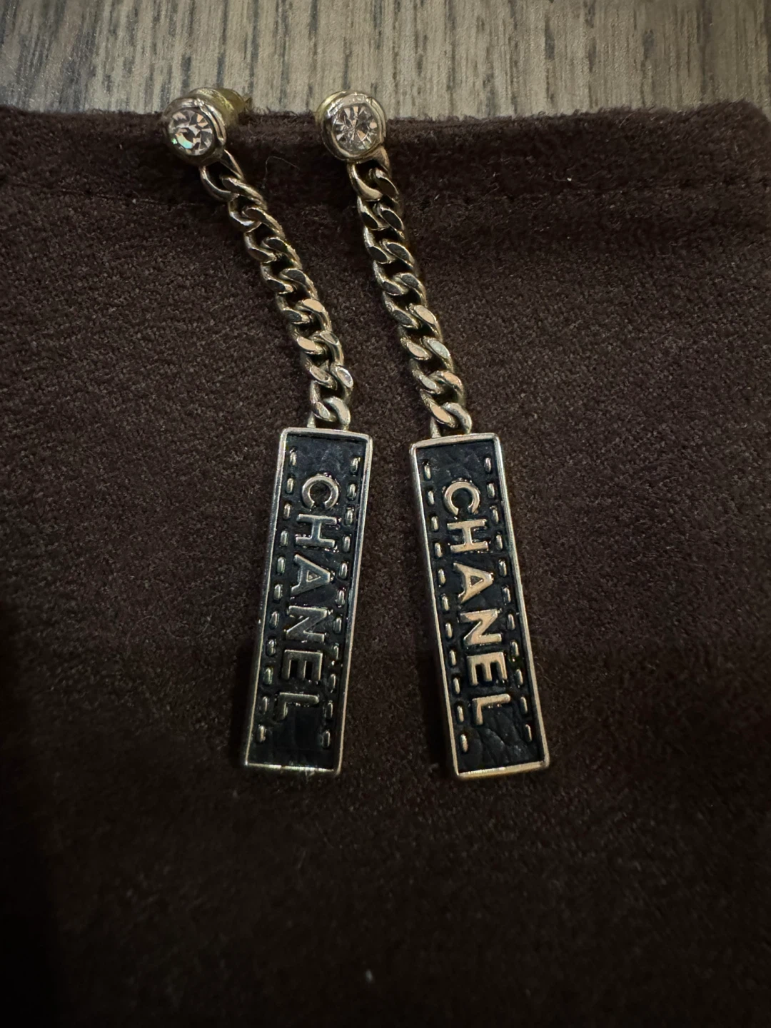 Chanel Logo Drop Earrings