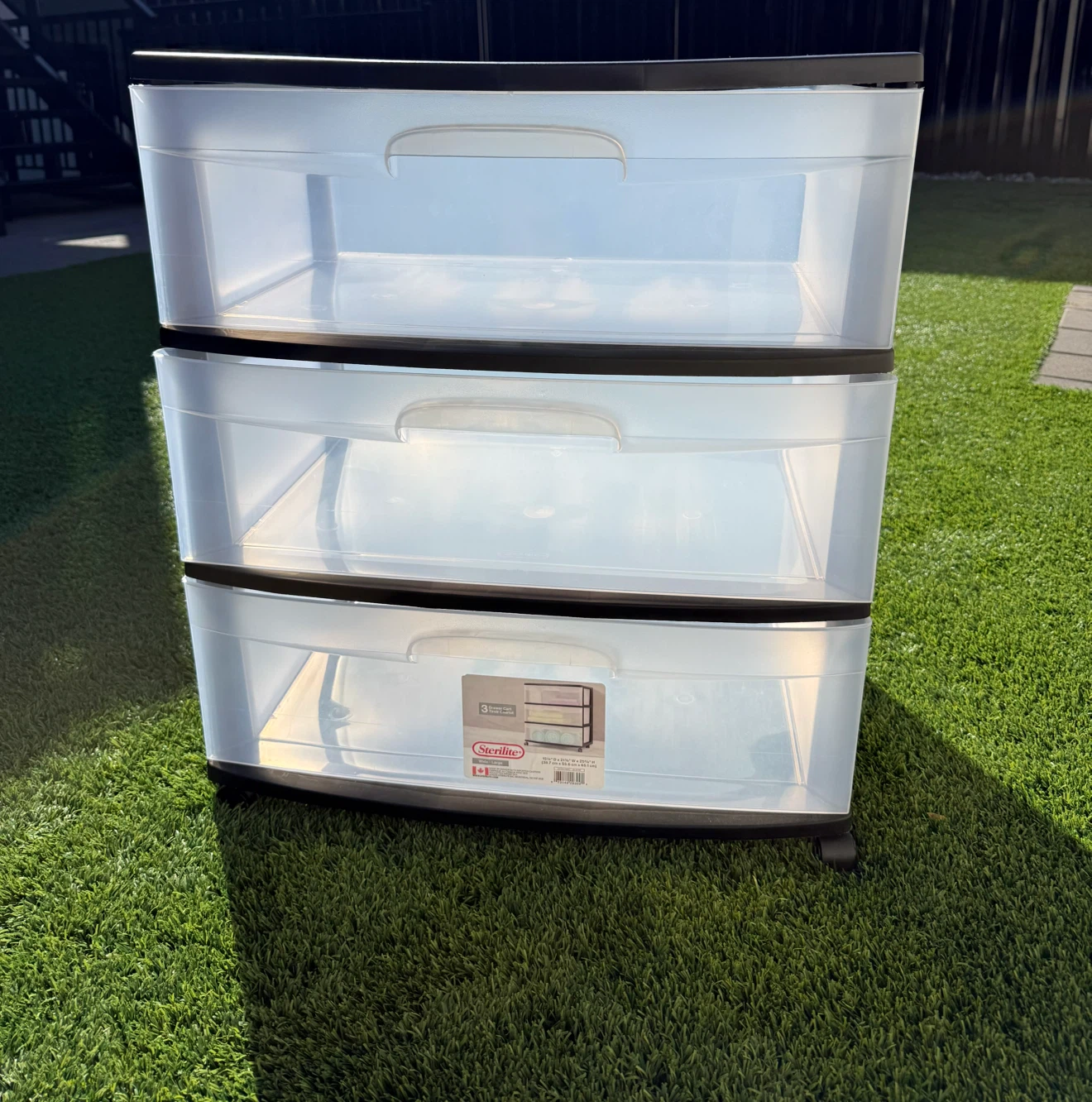 Sterilite 3-Drawer Wide Cart