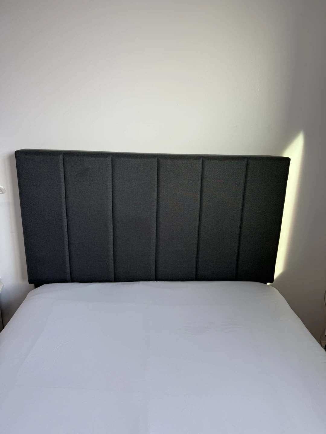 Twin size upholstered bed frame and mattress - photo 4