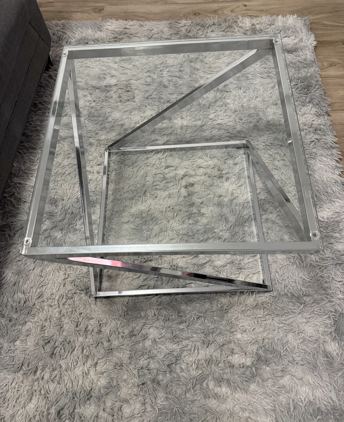 Modern Chrome and Glass Side Table - photo 2