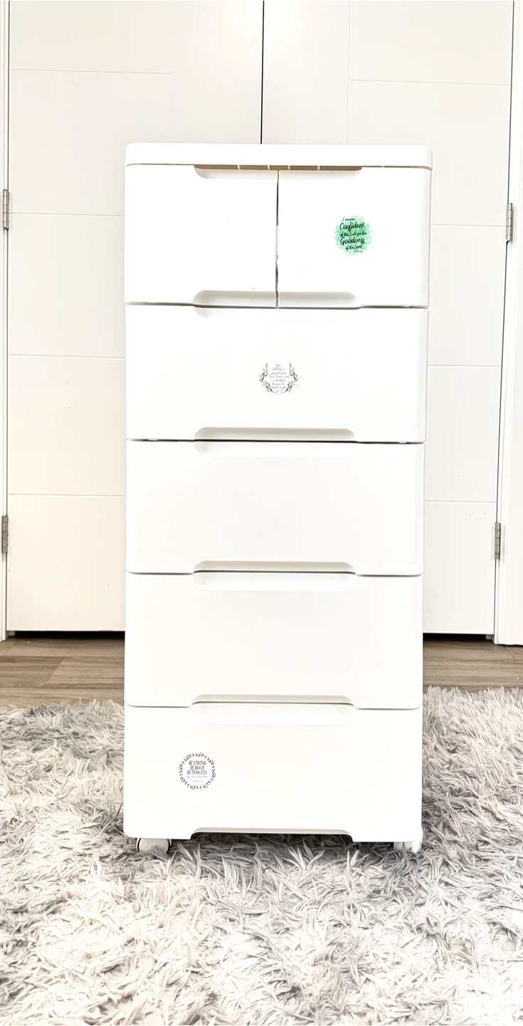 White 5-Drawer Plastic Storage Unit